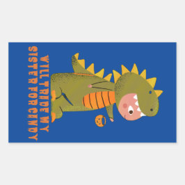 Pegatina Rectangular COMERCIALIZARÁ A MI HERMANA POR Halloween divertid