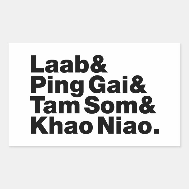 Pegatina Rectangular Comida callejera de Laotian (Anverso)