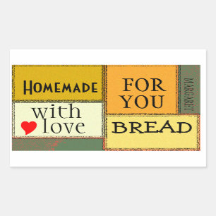 Pegatina Rectangular Comida casera personalizada