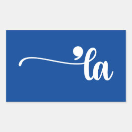 Pegatina Rectangular Comma La | Kamala Harris Blue