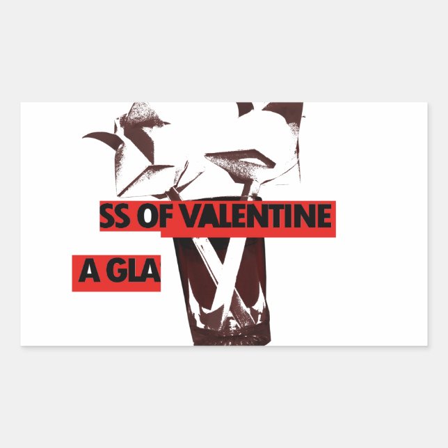Pegatina Rectangular Comparte amor: Un vaso de arte de San Valentín por (Anverso)