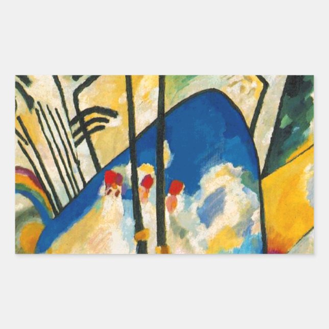 Pegatina Rectangular Composición IV de Kandinsky (Anverso)