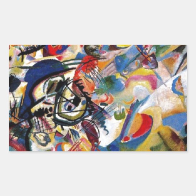 Pegatina Rectangular Composición VII de Kandinsky (Anverso)