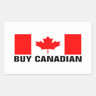 Pegatina Rectangular Comprar pegatinas canadienses con bandera de Canad