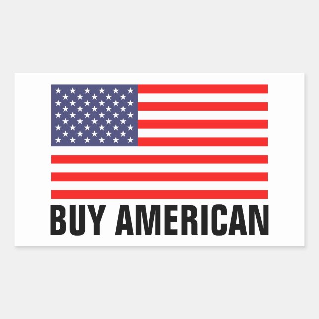 Pegatina Rectangular Comprar pegatinas norteamericanos con bandera de E (Anverso)