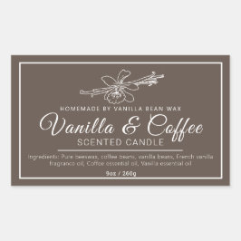 Pegatina Rectangular Compuestos caseros de vainilla de café con candela