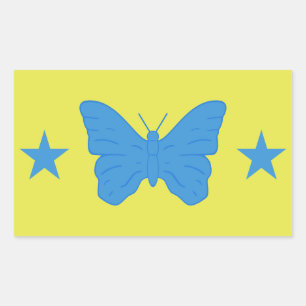 Pegatina rectangular con la bandera de Bady Bassit