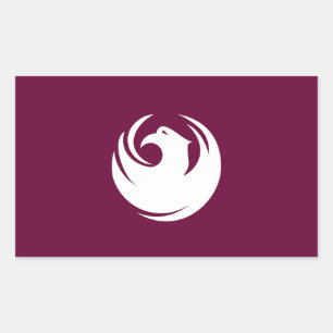 Pegatina rectangular con la bandera de la ciudad d