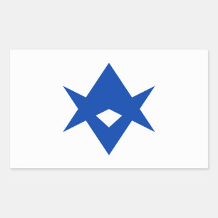 Pegatina rectangular con la bandera de la ciudad d
