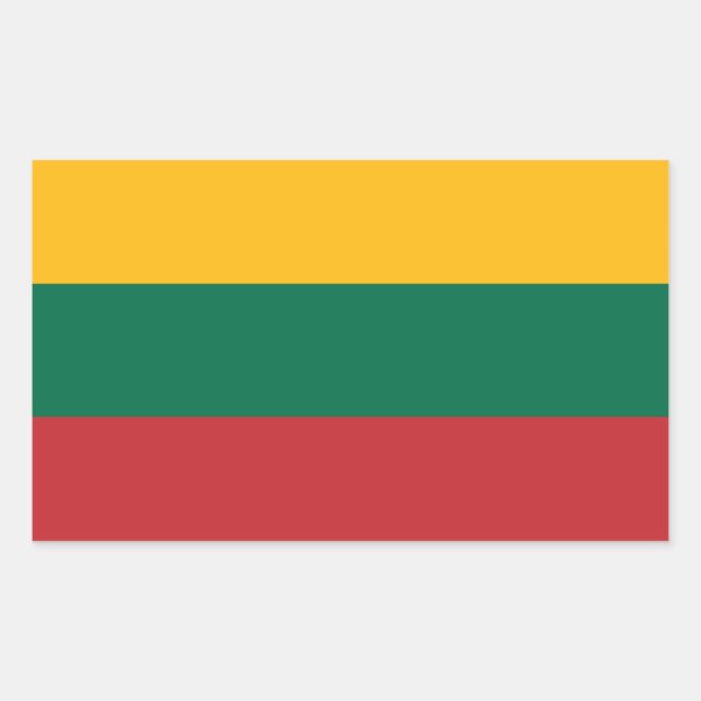 Pegatina rectangular con la bandera de Lituania (Anverso)
