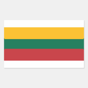 Pegatina rectangular con la bandera de Lituania