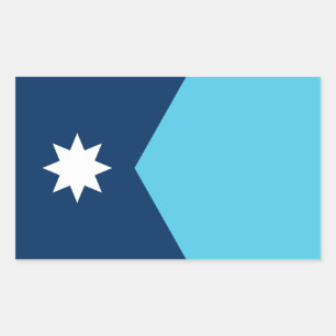 Pegatina rectangular con la bandera de Minnesota,