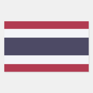 Pegatina rectangular con la bandera de Tailandia