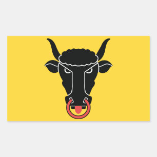 Pegatina rectangular con la bandera de Uri, Suiza