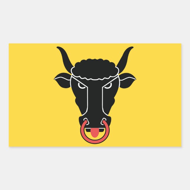 Pegatina rectangular con la bandera de Uri, Suiza (Anverso)