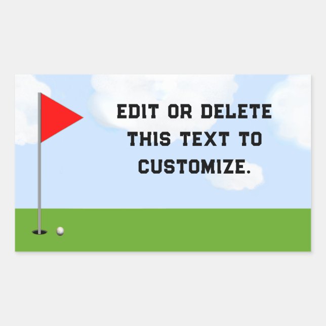Pegatina Rectangular Con tema de golf  (Anverso)
