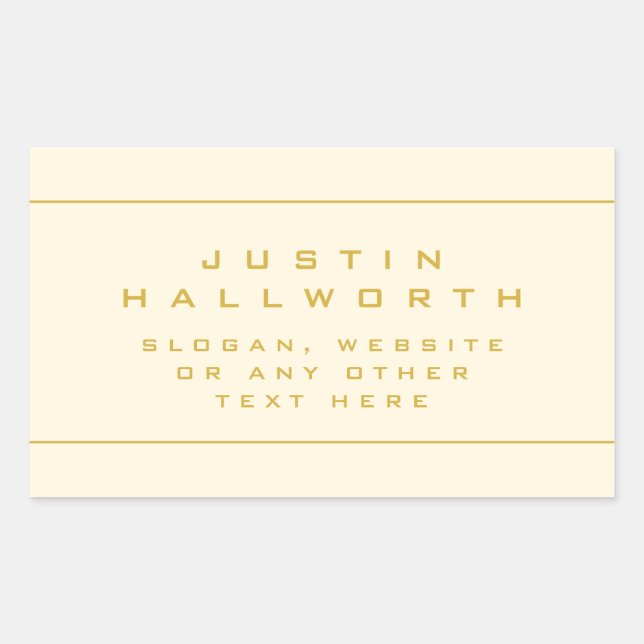 Pegatina Rectangular Con una apariencia única de oro y almendra (Anverso)