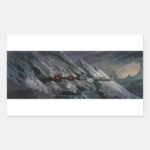 Pegatina Rectangular Concepto de la ciudad del Goblin - presos del