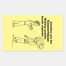 Pegatina Rectangular Concertina hace que zombies exploten palo rectangu