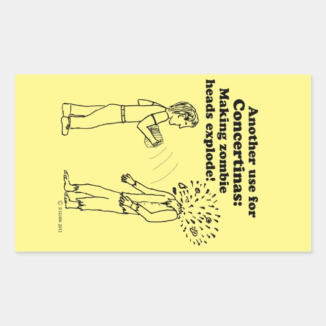 Pegatina Rectangular Concertina hace que zombies exploten palo rectangu (Anverso)