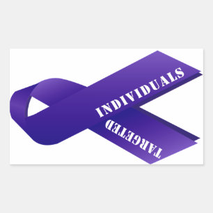 Pegatina Rectangular Conciencia individual dirigida Indigo Ribbon