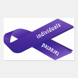 Pegatina Rectangular Conciencia individual dirigida Indigo Ribbon