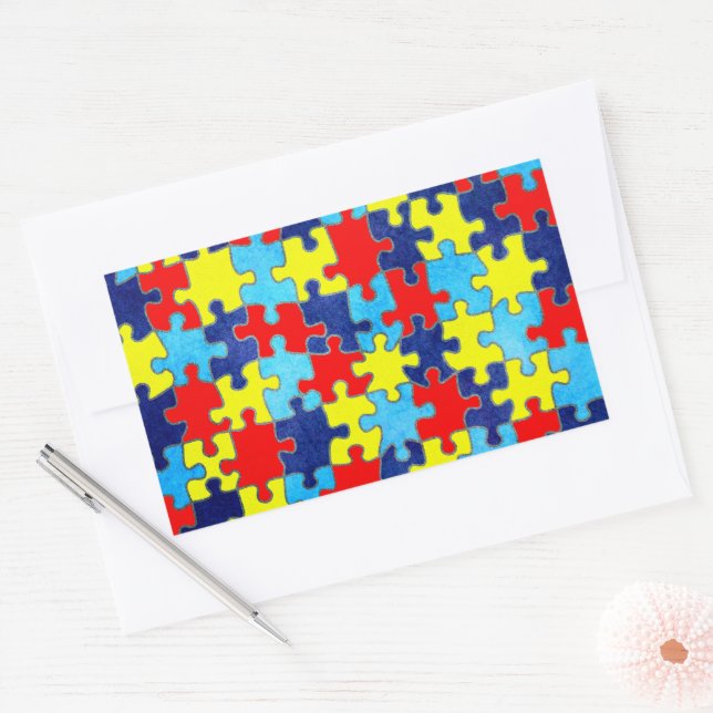 Pegatina Rectangular Conciencia sobre el autismo: el enigma de Shirley  (Sobre)