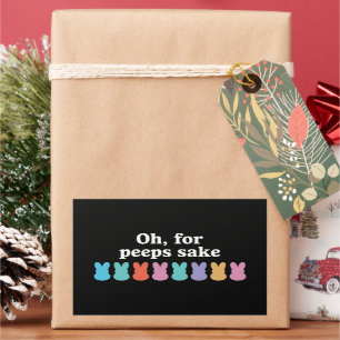 Pegatina Rectangular Conejo de Pascua Feliz Carnaval Religioso Cristian