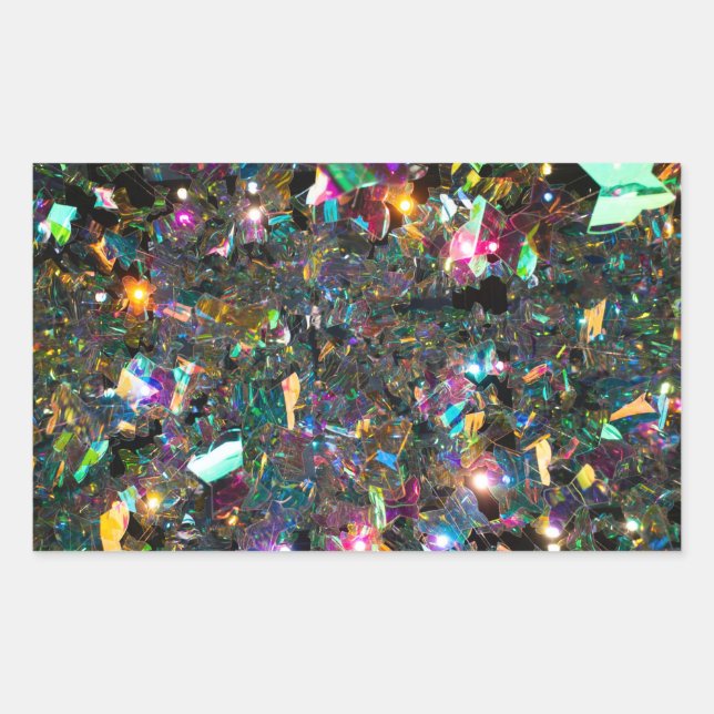 Pegatina Rectangular Confetti Fiesta (Anverso)