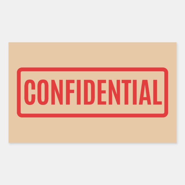 Pegatina Rectangular Confidencial (Anverso)