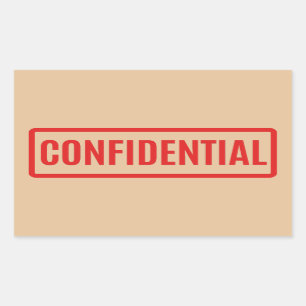 Pegatina Rectangular Confidencial