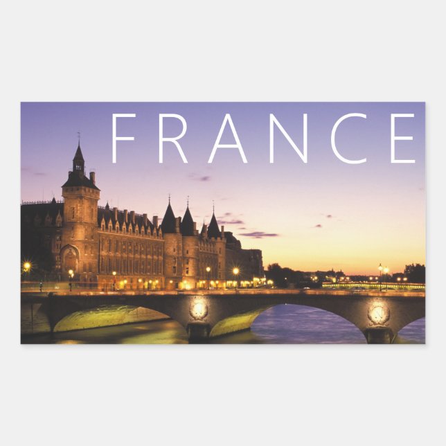 Pegatina Rectangular Congreso en el río Sena | París, Francia (Anverso)