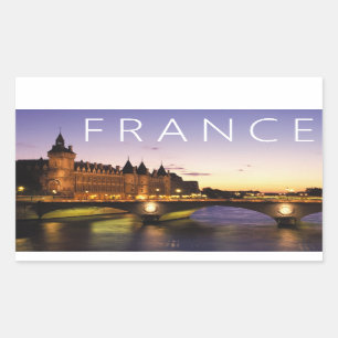 Pegatina Rectangular Congreso en el río Sena   París, Francia