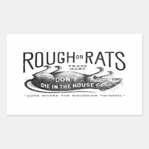 Pegatina Rectangular Conjunto de Pegatinas "Rough on Rats Advertisement