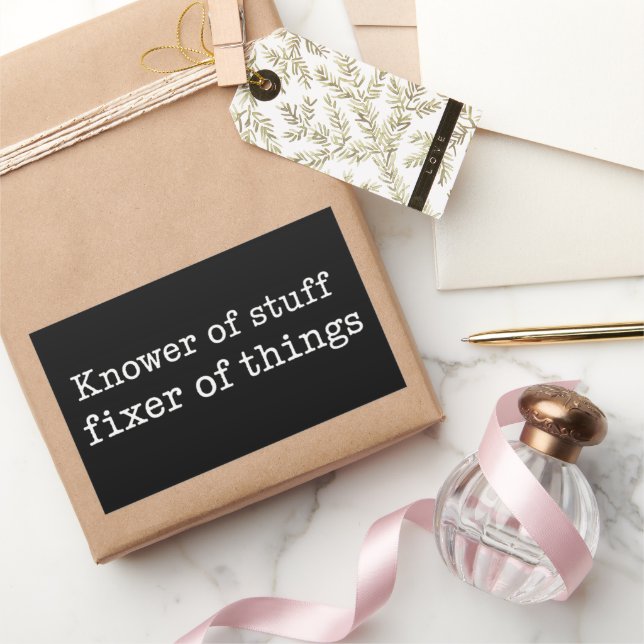 Pegatina Rectangular Conocedor de Cosas Reparador de Cosas Papá Manitas (Regalar)