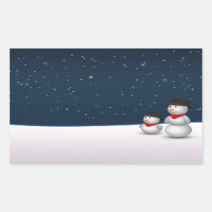 Pegatina Rectangular Constelación Cute Snowmen