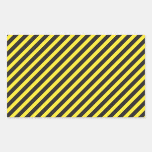 Pegatina Rectangular Construcción a rayas - Diagonal amarillo y negro