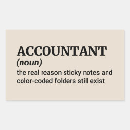 Pegatina Rectangular Contable - Definición divertida