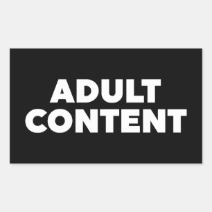 Pegatina Rectangular Contenido para adultos