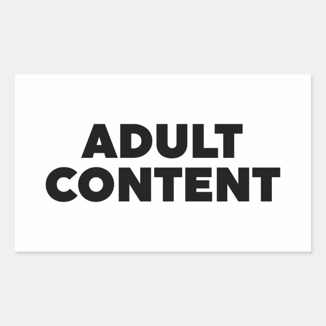 Pegatina Rectangular Contenido para adultos (Anverso)