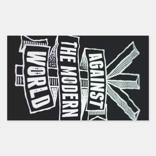 Pegatina Rectangular contra el mundo moderno (Anverso)