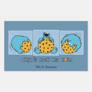 Pegatina Rectangular Cookie Monster   Así es como yo rollo