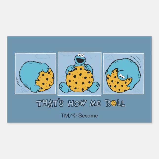 Pegatina Rectangular Cookie Monster | Así Rueda Mi Vida (Anverso)