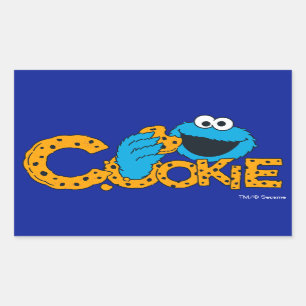 Pegatina Rectangular Cookie Monster   Cookie!