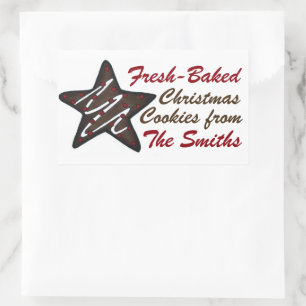 Pegatina Rectangular Cookies caseras recién horneadas hechas por Navida