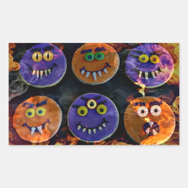 Pegatina Rectangular ¡Cookies Demonios! (Anverso)