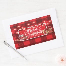 Pegatina Rectangular Cookies y Cocoa Feliz Navidad