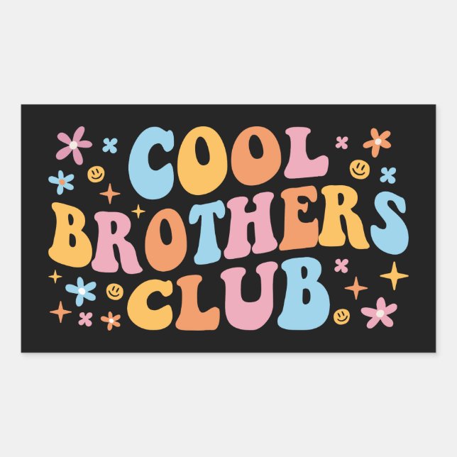 Pegatina Rectangular Cool Brothers Club III (Anverso)