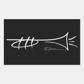 Pegatina Rectangular Cool Trumpet Drawing Sticker by Brian Swartz