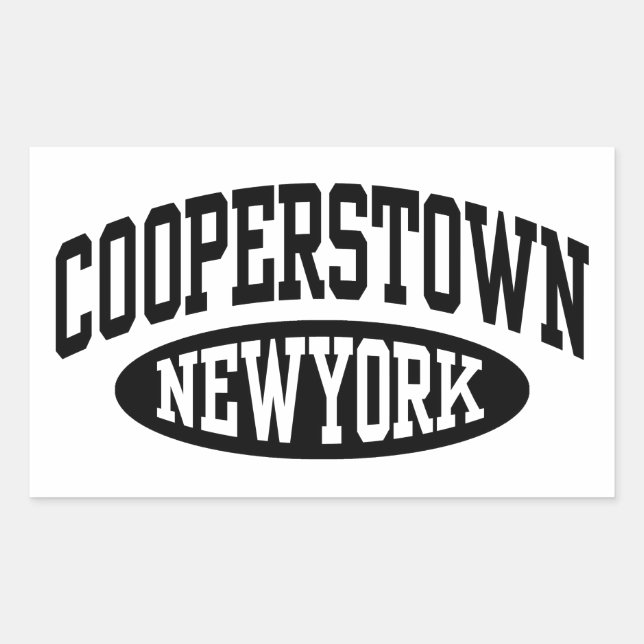 Pegatina Rectangular Cooperstown New York (Anverso)